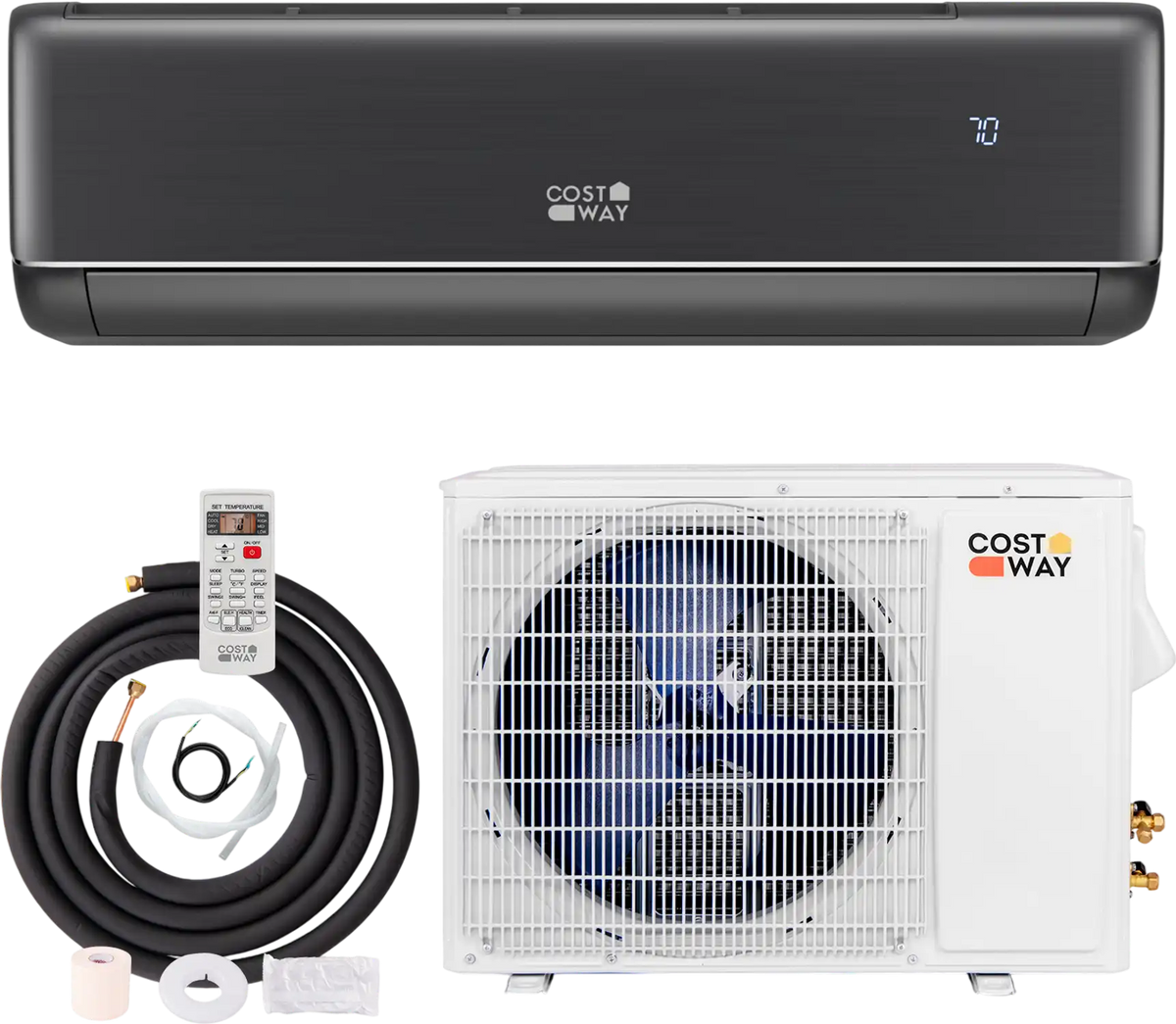 Costway 12000 BTU 21 SEER2 Mini Split Air Conditioner Heater Gray 57468913 New
