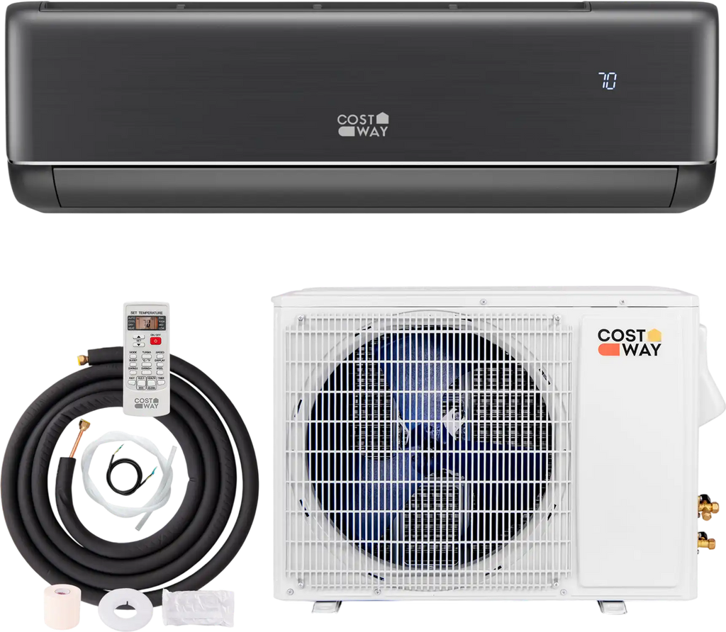 Costway 18,000 BTU 21 SEER2 Mini Split Air Conditioner & Heater 208-230V Gray 84312657 New