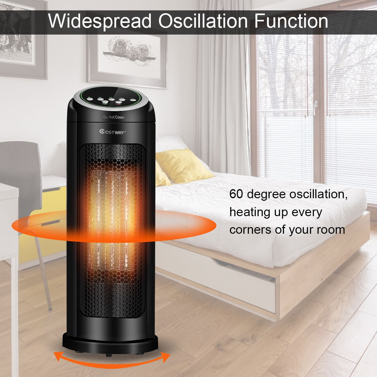 Costway 1500W LED Portable Oscillating PTC Ceramic Space Heater 47216983 New