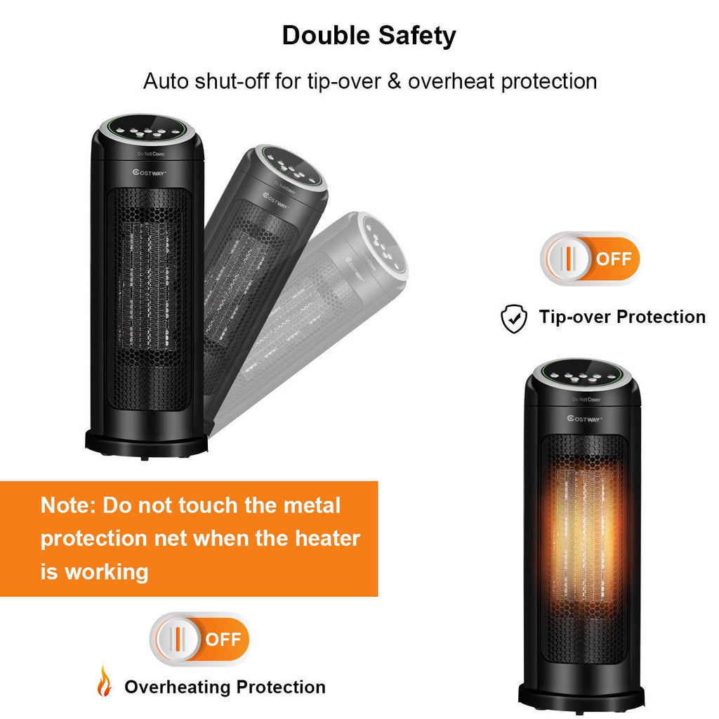 Costway 1500W LED Portable Oscillating PTC Ceramic Space Heater 47216983 New