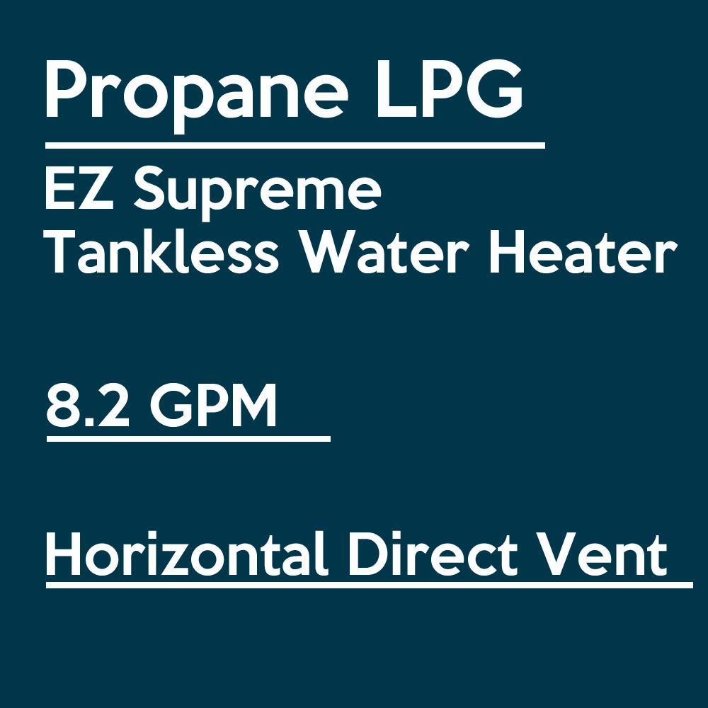 EZ Tankless EZSUPLPG Indoor Supreme on Demand 8.2 GPM 165000 BTU Liquid Propane Tankless Water Heater with Direct Vent Flue Pipe Kit New