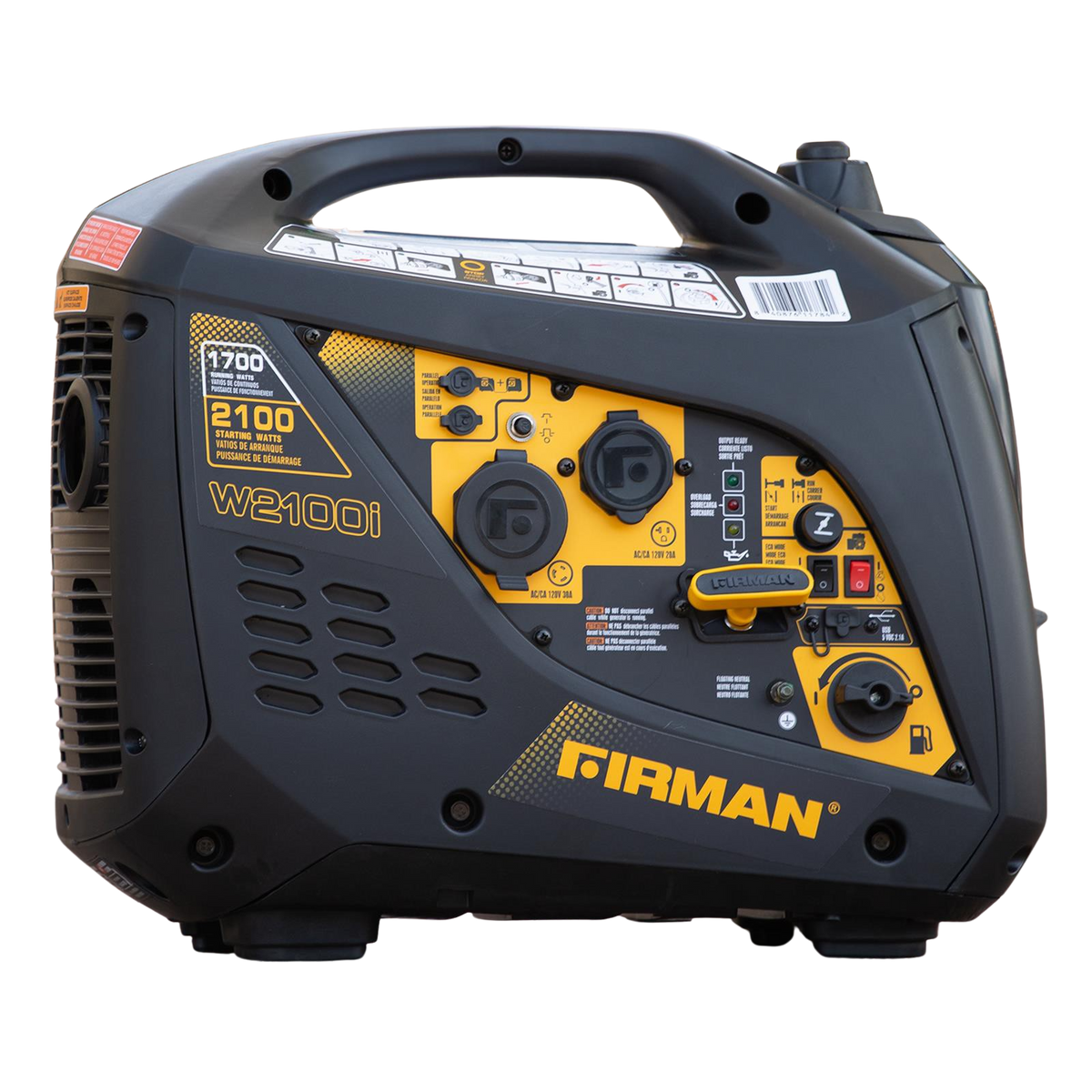 Firman W01784 30 Amp 1700W/2100W Recoil Start Gas Inverter Generator New