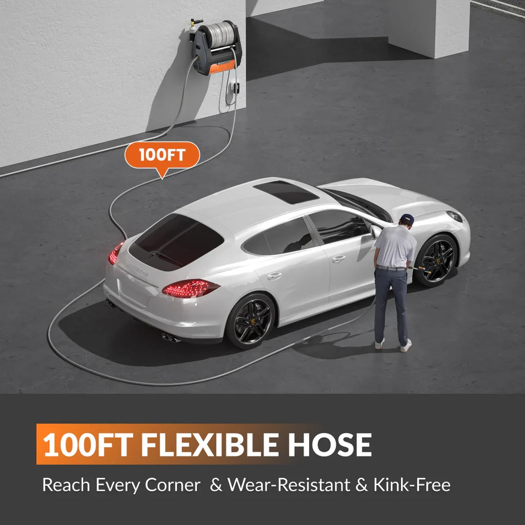Giraffe Tools Grandfalls Retractable Pressure Washer PRO 1.6 GPM 3300 PSI New
