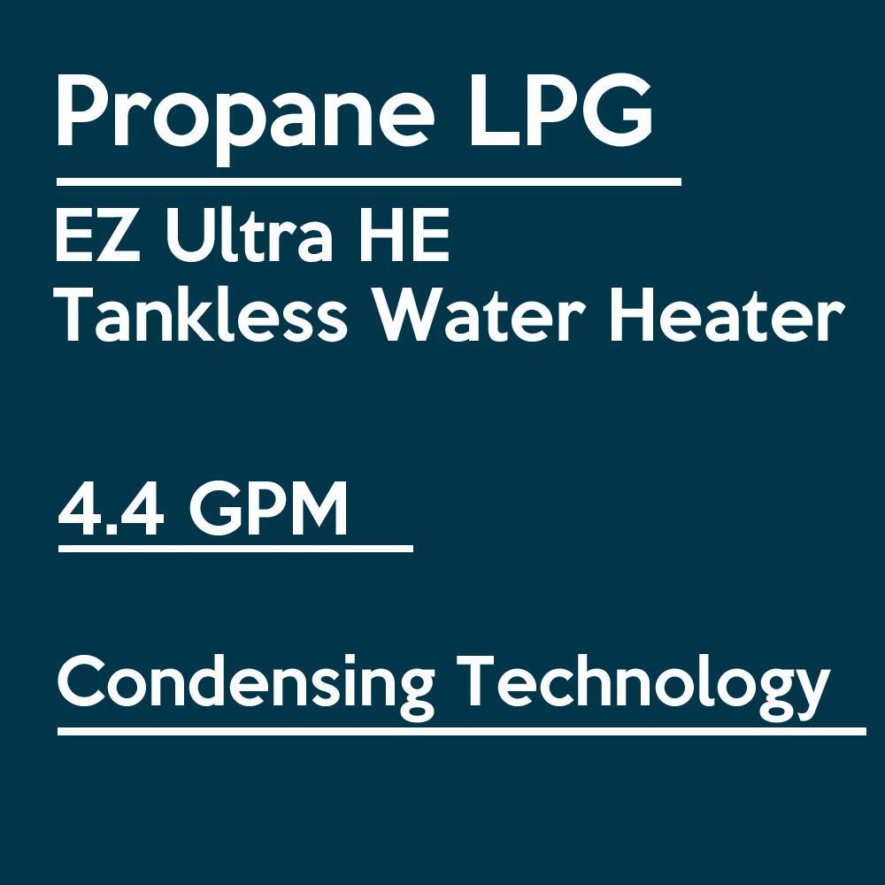 EZ Tankless EZULTLPG Ultra HE on Demand 4.4 GPM 70000 BTU Indoor Liquid Propane Condensing Tankless Water Heater New
