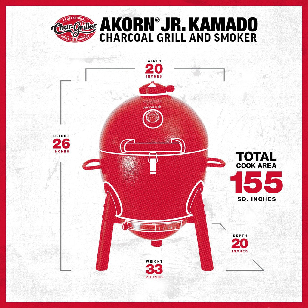 Char-Griller Black Akorn Junior Kamado Charcoal BBQ
