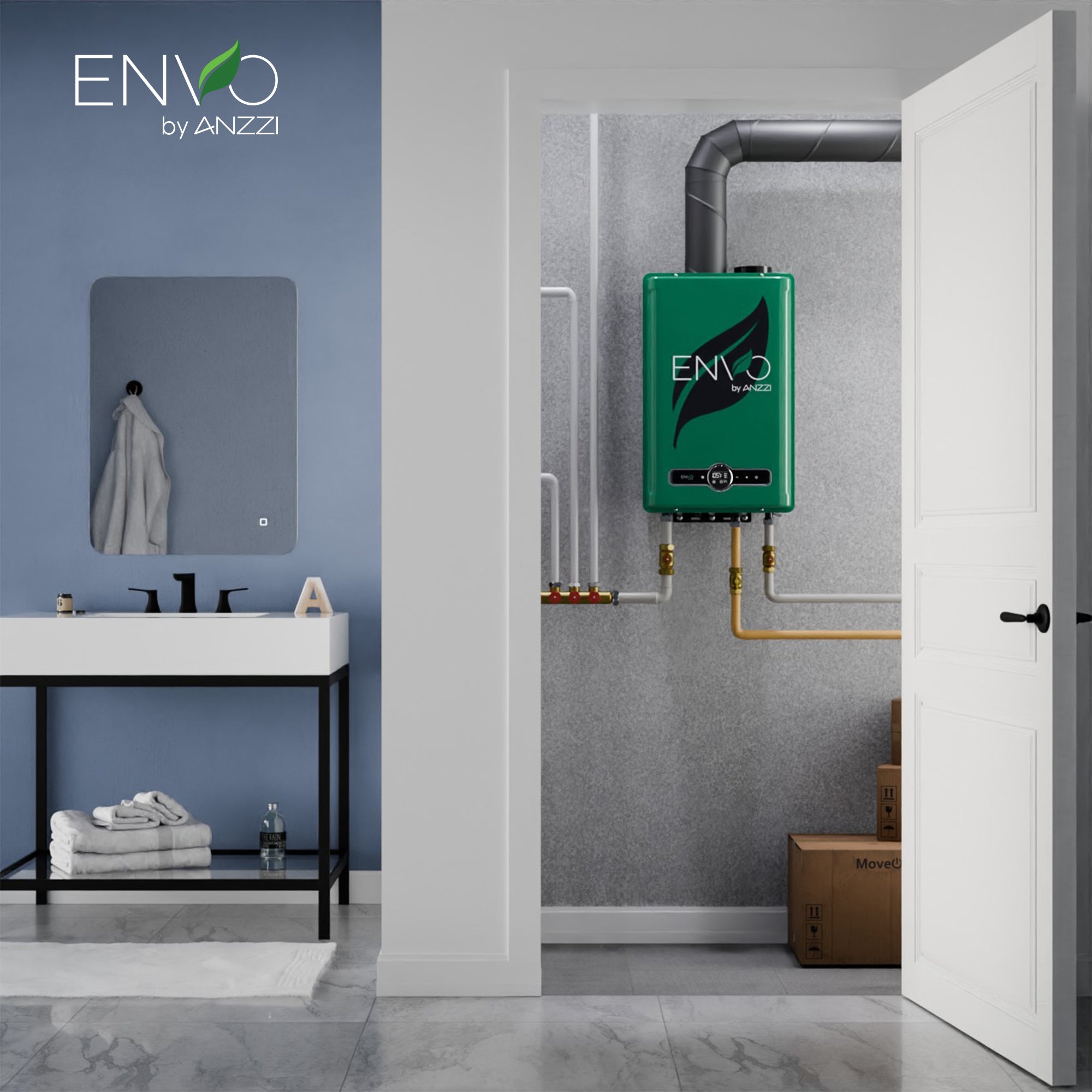 Anzzi Envo Tankless Water Heater Indoor Propane Gas 8.3 GPM 199,000 BTU 120V New