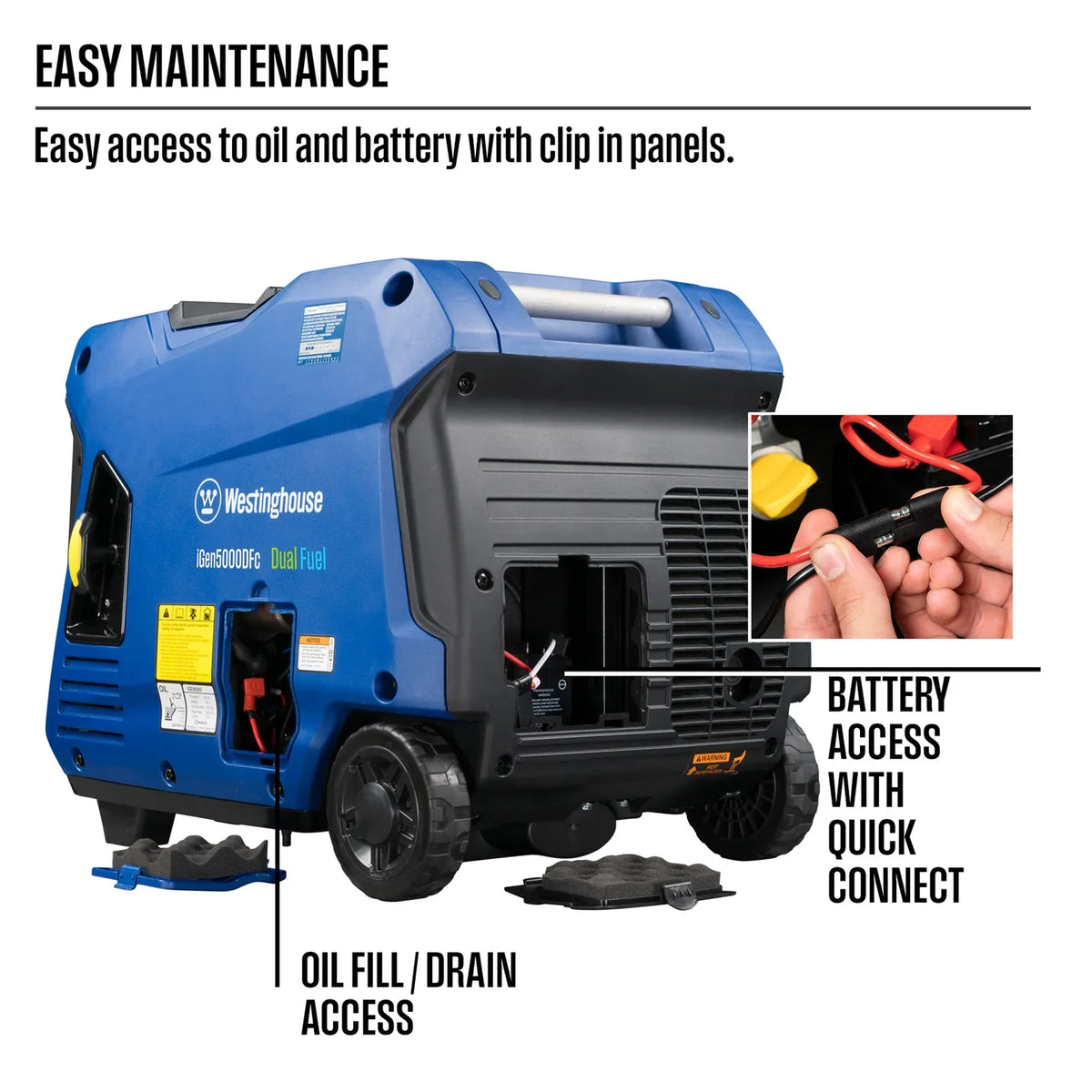 Westinghouse iGen5000DFc 3900W/5000W Generator Dual Fuel Inverter 30 Amp with CO Sensor New