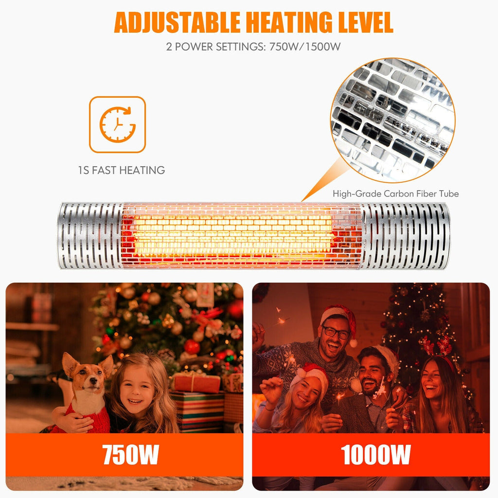 Costway 1500W Wall-Mounted Far Infrared Electric Heater 41826957 New