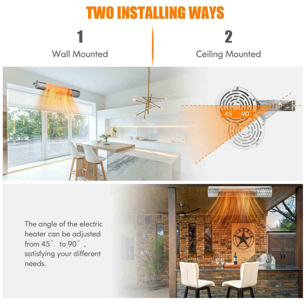 Costway 1500W Wall-Mounted Far Infrared Electric Heater 41826957 New