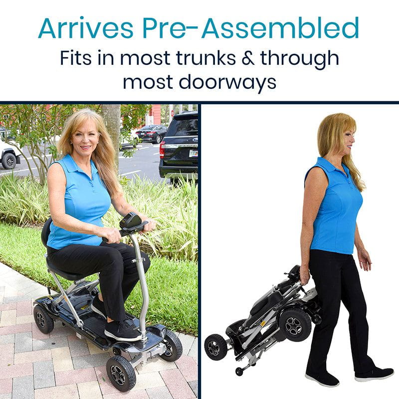Vive Health MOB1058 Mobility Scooter Automatic Folding 220 lbs. Capacity 24V Li-Ion 3.73 MPH 11.3 Miles Black New