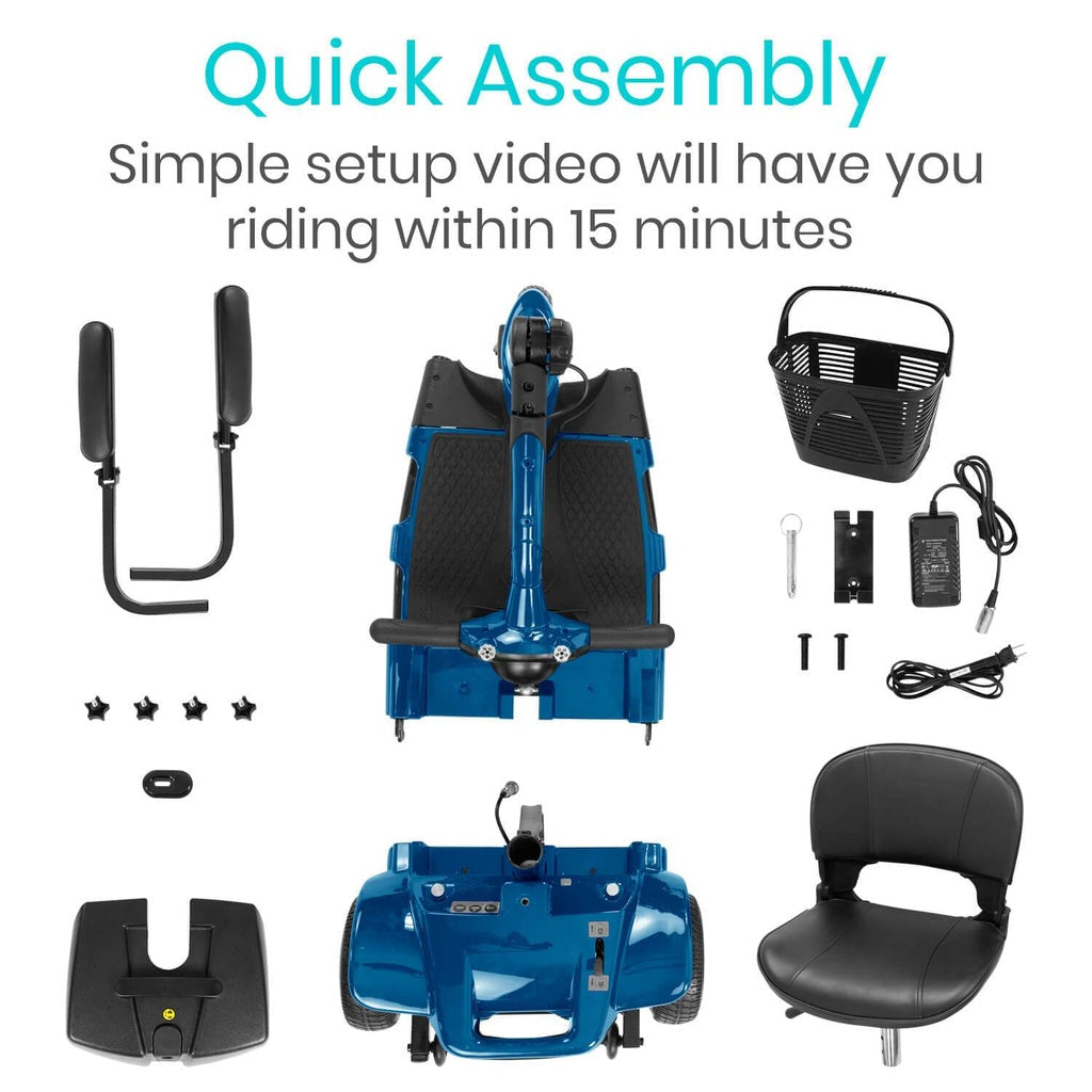 Vive Health MOB1025 Mobility Scooter 3 Wheel 265 lbs. Capacity 24V 3.7 MPH 12.4 Miles New