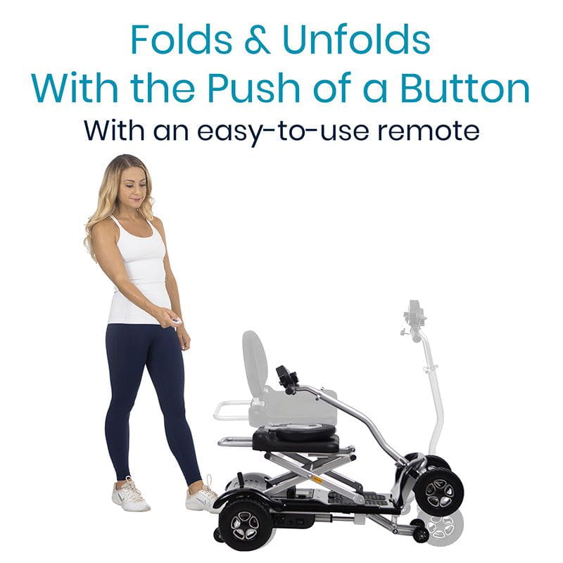 Vive Health MOB1058 Mobility Scooter Automatic Folding 220 lbs. Capacity 24V Li-Ion 3.73 MPH 11.3 Miles Black New