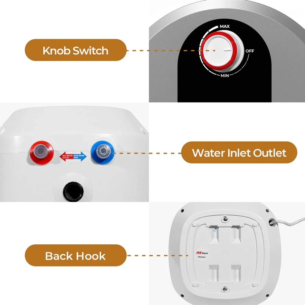 Mizudo Mini-Tank Water Heater 8 Gal. Point of Use for Instant Hot Water 1440W 120V New