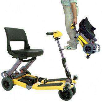 Freerider Luggie Standard Folding Travel Scooter Yellow Open Box