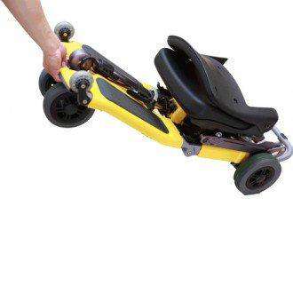 Freerider Luggie Standard Folding Travel Scooter Yellow Open Box