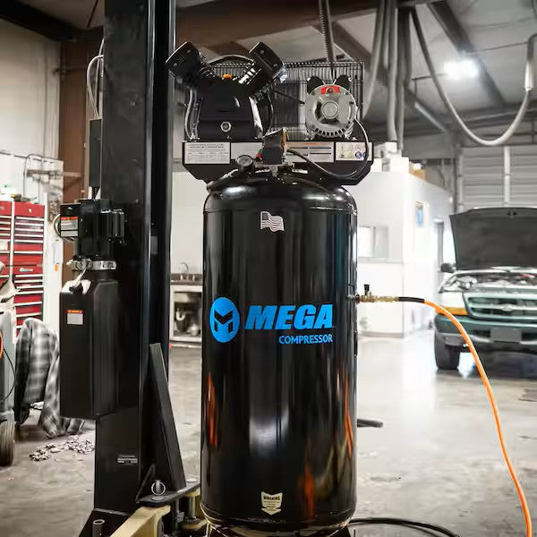 Mega Compressor Electric Air Compressor 60 Gal. Vertical 3 HP 150 PSI Single Stage MP-6060VU New