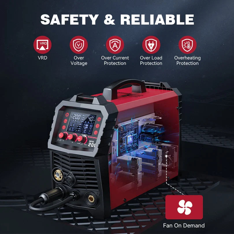 Arccaptain MIG200 MIG Welder 6-in-1 Multi Process Machine Dual Voltage 110/220V New