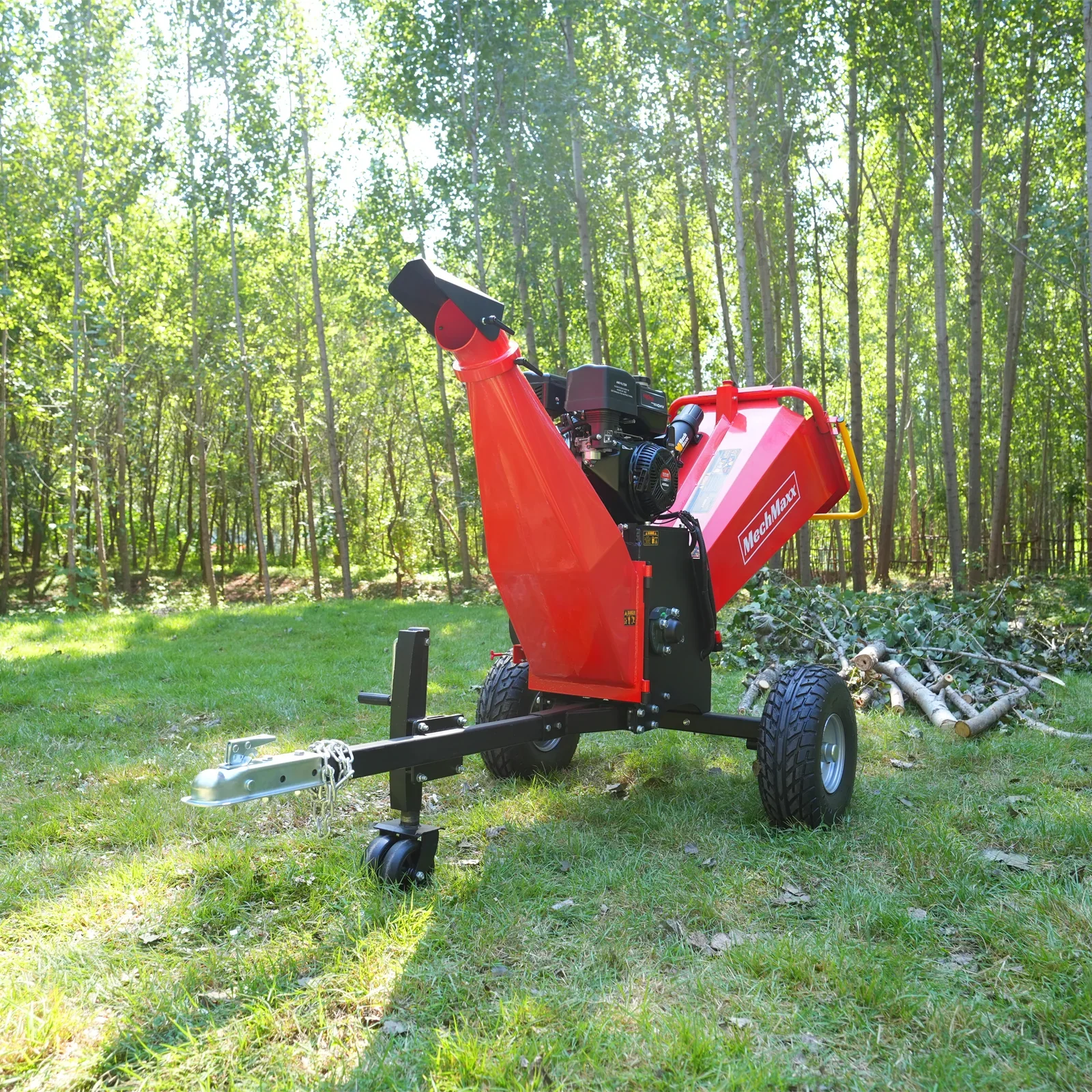 MechMaxx P4206 Wood Chipper 6" Electric Start ZONSEN 420cc 13.4HP Gasoline Engine Powered Drum New