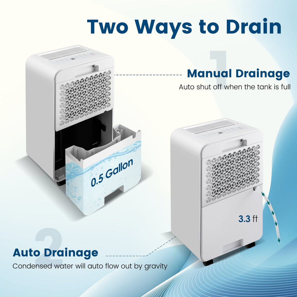 Costway 32 Pint/Day Portable Quiet Dehumidifier for Rooms up to 2500 Sq Ft 93842651 New
