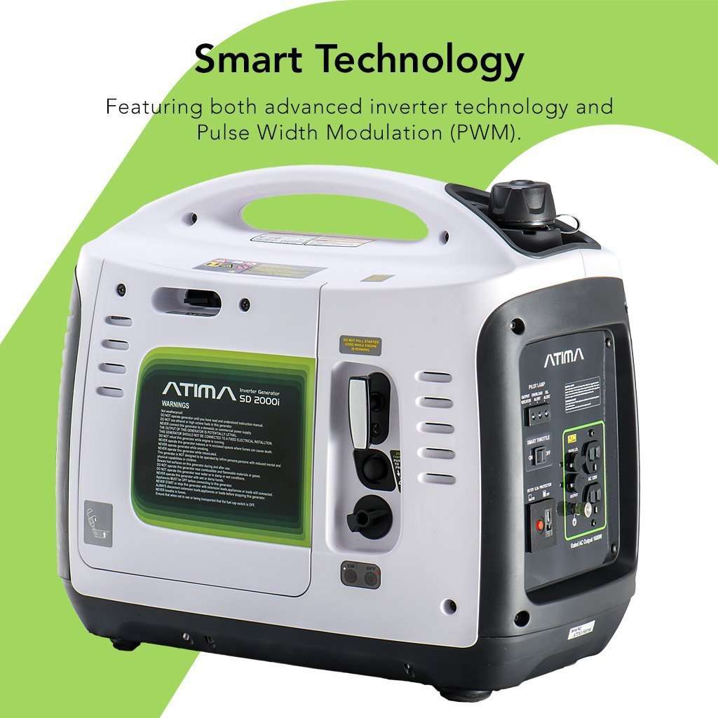Atima SD2000i 1600W/2000W Engine Portable Gas Inverter Generator New