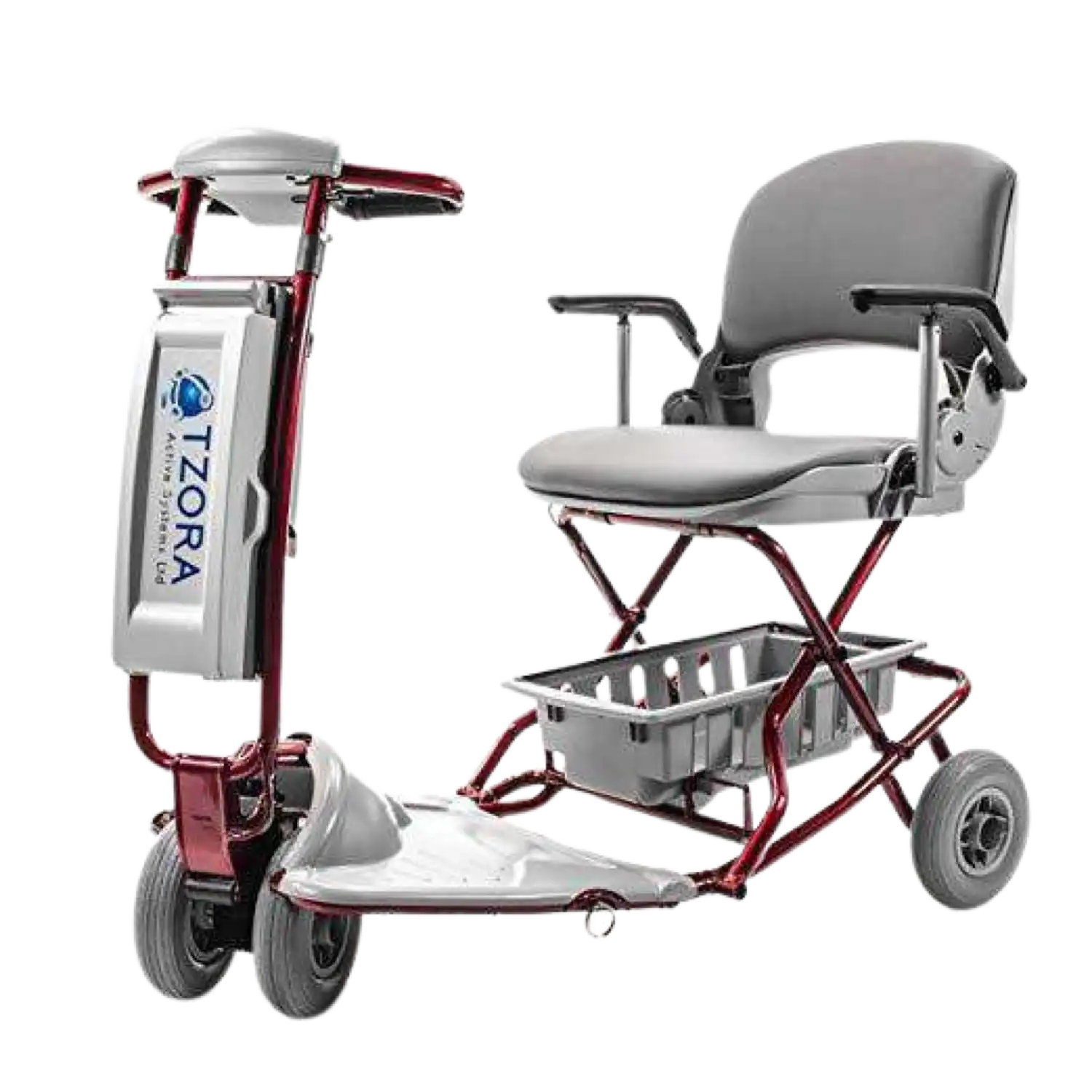 Tzora TZELITE  Elite Portable Compact Lightweight Folding Mobility Scooter Red New