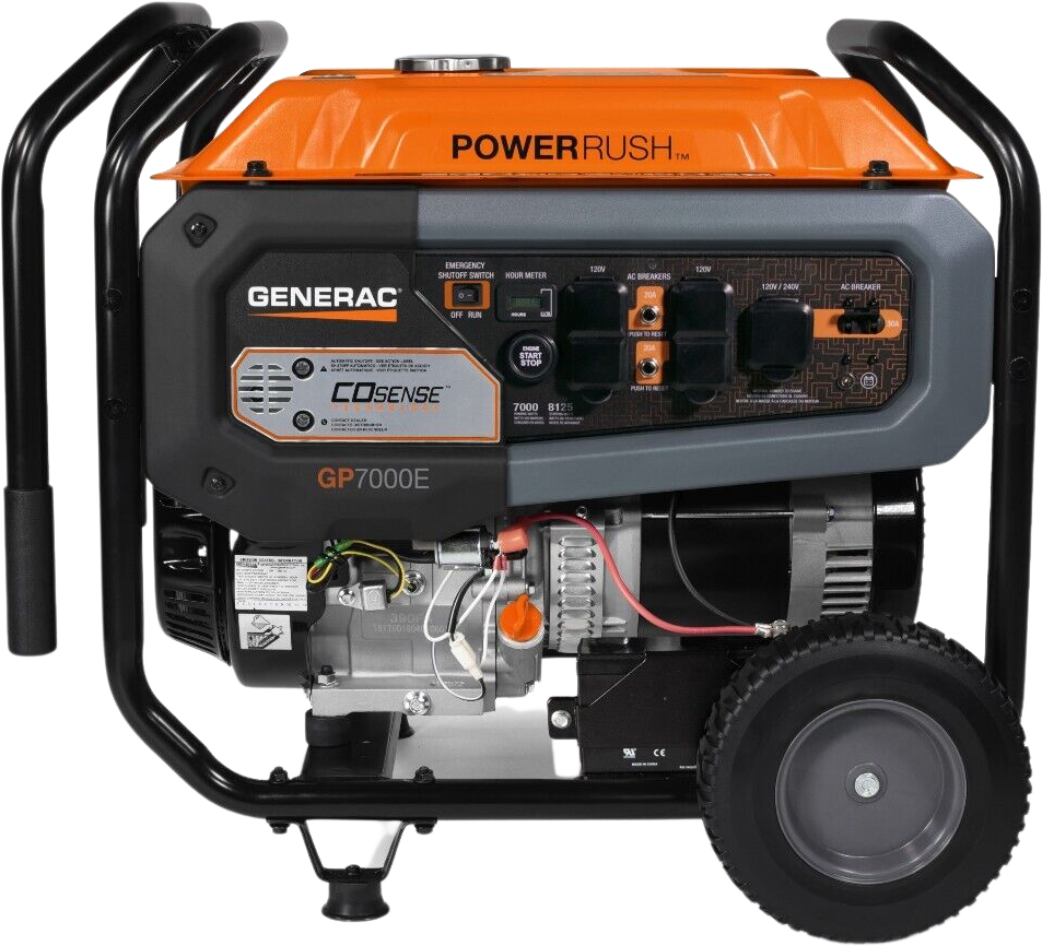 Generac GP7000E Portable Generator 7000W/8125W Electric Start 50 State CARB with 20 Foot Cord New