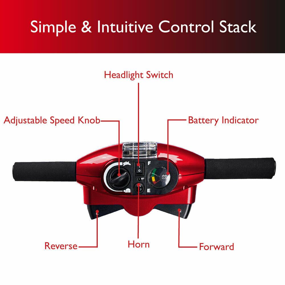 Zip'r 3 XTRA Mobility Scooter 3 Wheel 265 lbs. Capacity 24V 12 Miles 4.25MPH TSA Approved Red New