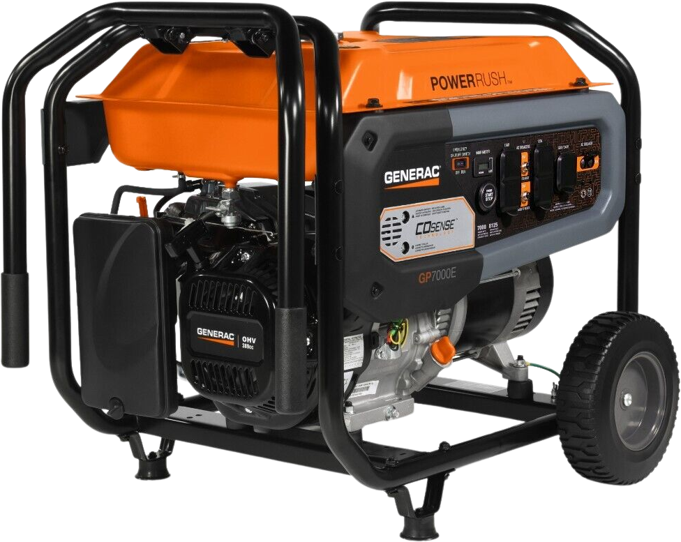 Generac GP7000E Portable Generator 7000W/8125W Electric Start 50 State CARB with 20 Foot Cord New