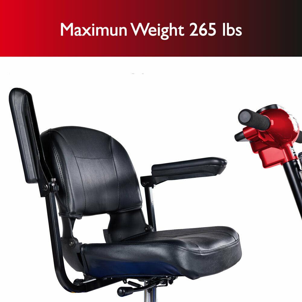 Zip'r 3 XTRA Mobility Scooter 3 Wheel 265 lbs. Capacity 24V 12 Miles 4.25MPH TSA Approved Red New