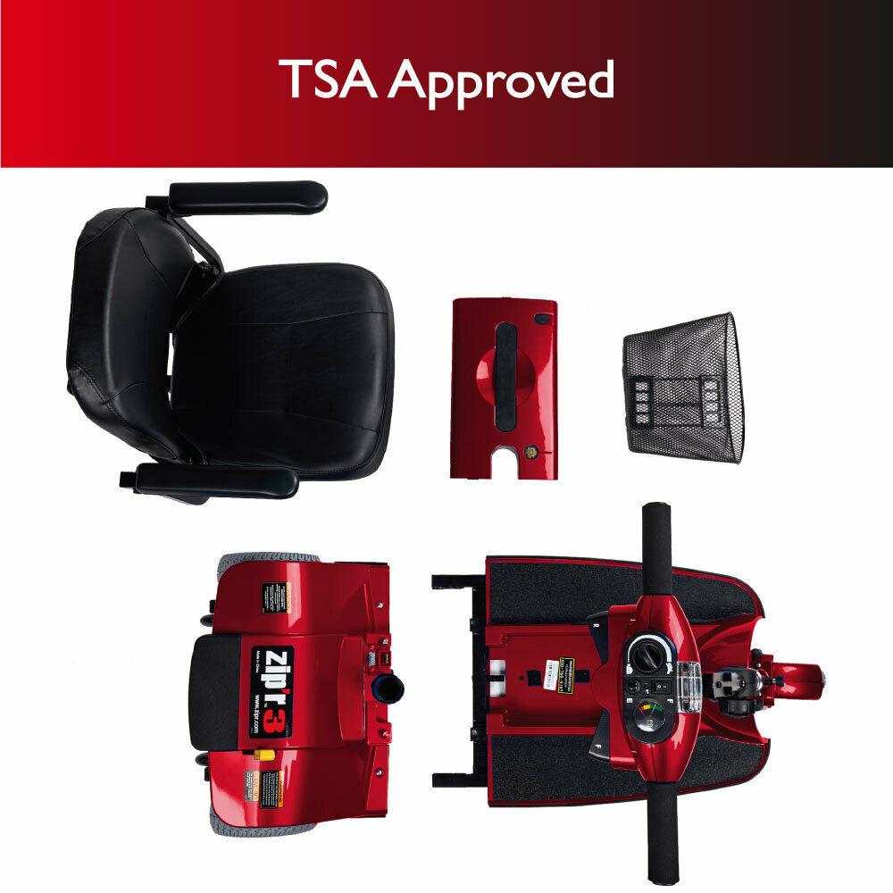 Zip'r 3 XTRA Mobility Scooter 3 Wheel 265 lbs. Capacity 24V 12 Miles 4.25MPH TSA Approved Red New