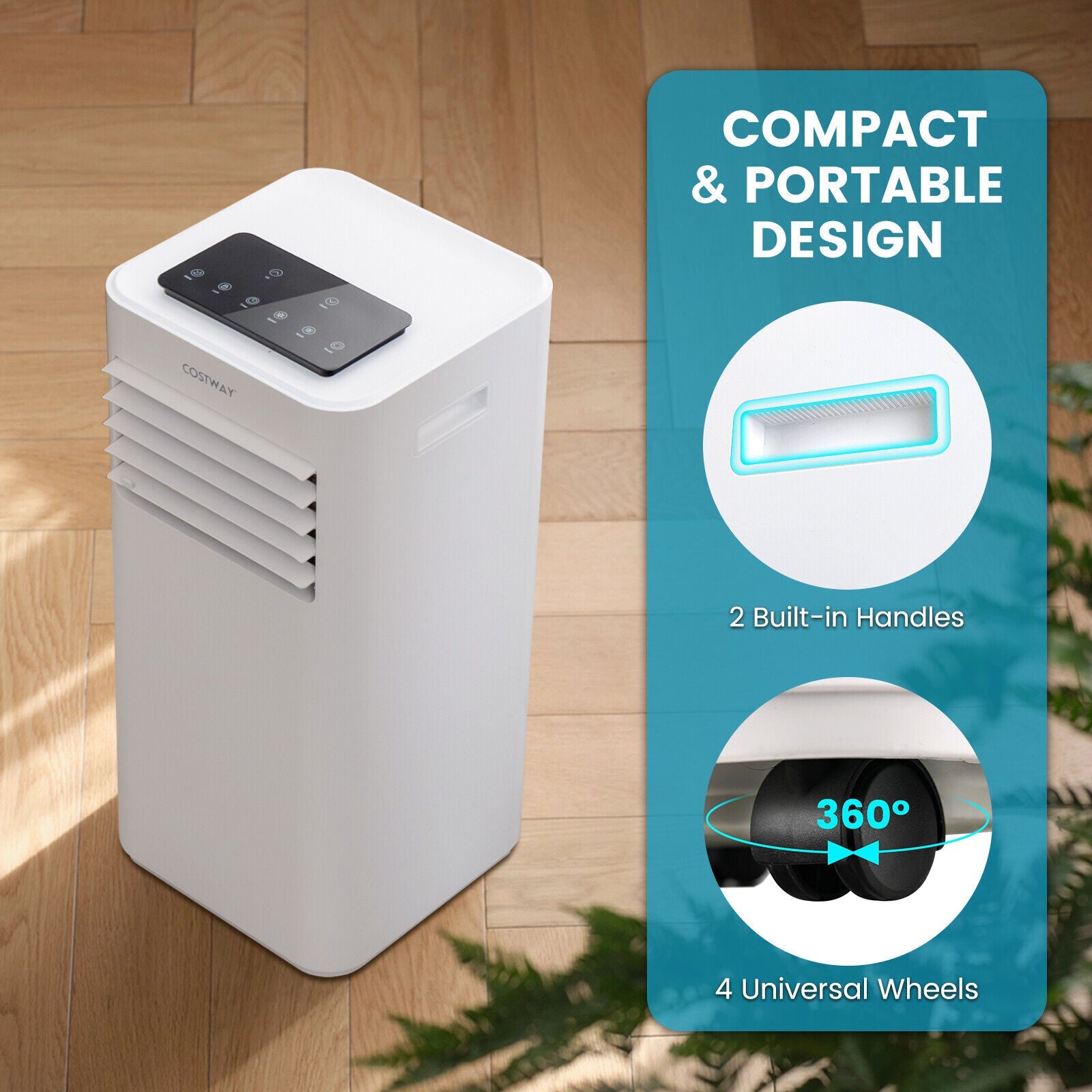 Costway Portable Air Conditioner 8000 BTU with Remote Control New