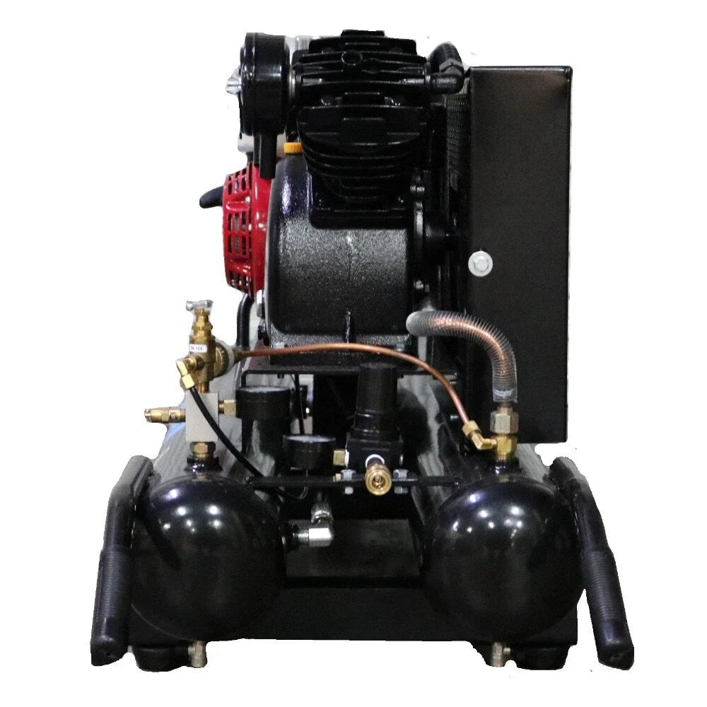 Mega Compressor MP-5510G200 Air Compressor Twin Tank Wheelbarrow 6.5 HP 10 Gallon 150 PSI Gas Honda Engine New