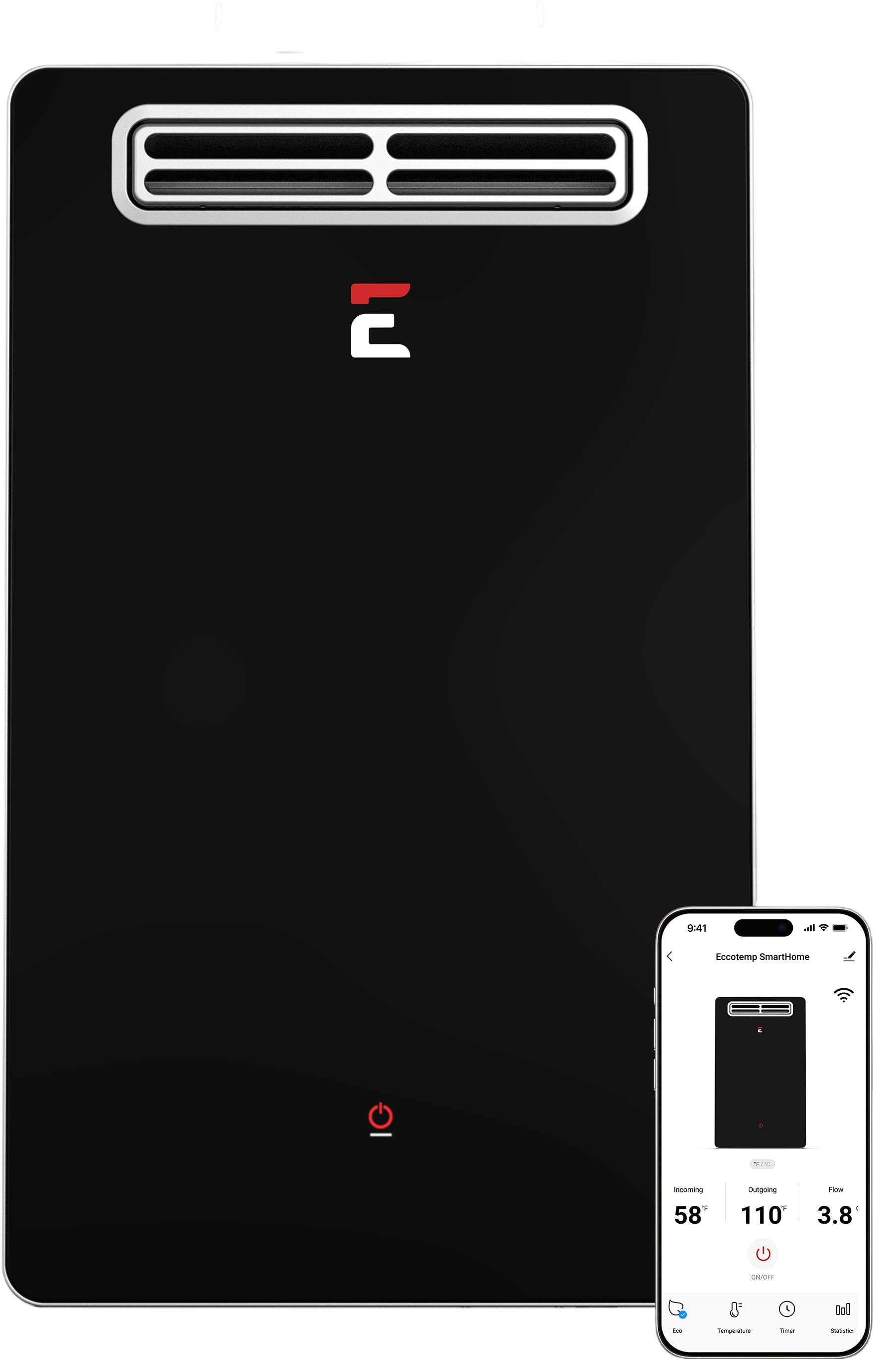 Eccotemp SH22-NG SmartHome Tankless Water Heater Natural Gas 6.8 GPM Outdoor Wi-Fi Open Box