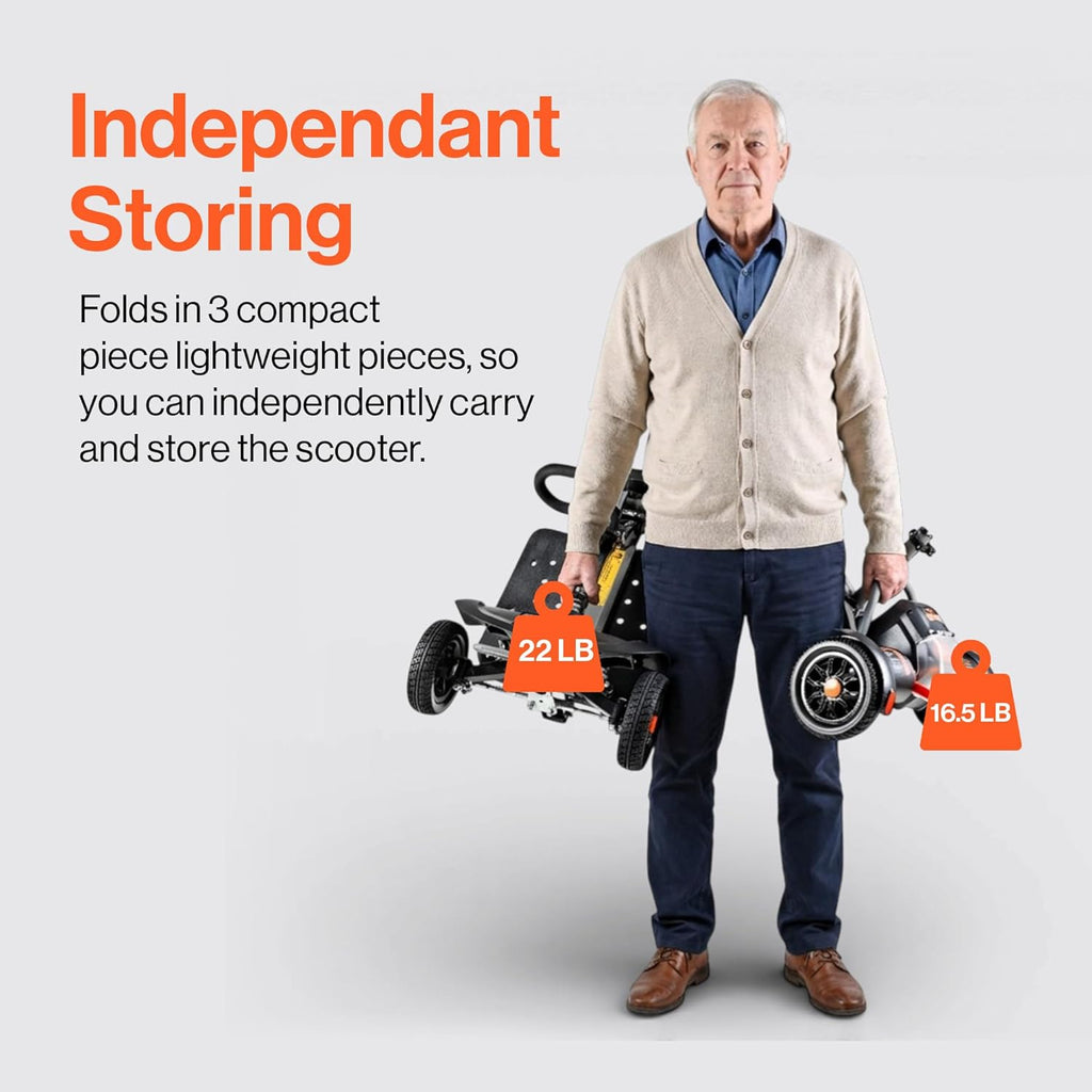 Super Handy GUT204 Passport Flex Mobility Scooter 4-Wheel Foldable 3.7 MPH 6 Mile Range 48V New