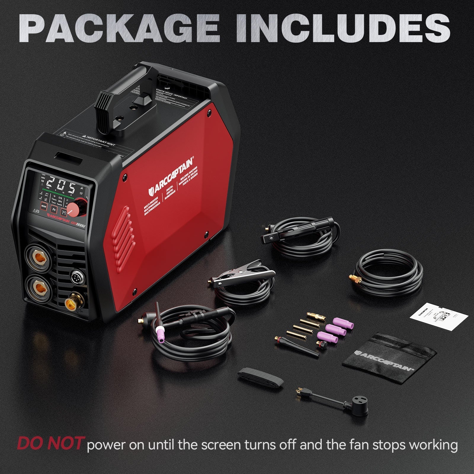 Arccaptain iControl TIG205P Pro Pulse Welder 205A Multi-Process TIG 120/240V App Control New