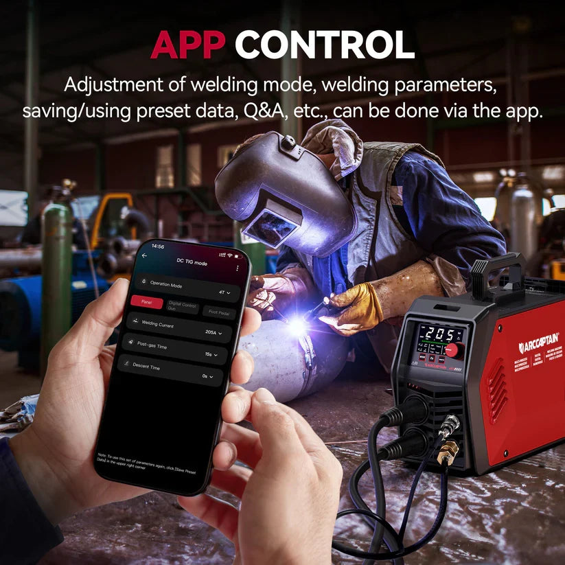 Arccaptain TIG205 Pro Welder DC TIG Spot Cold with Stick IGBT 120/240V App Control New