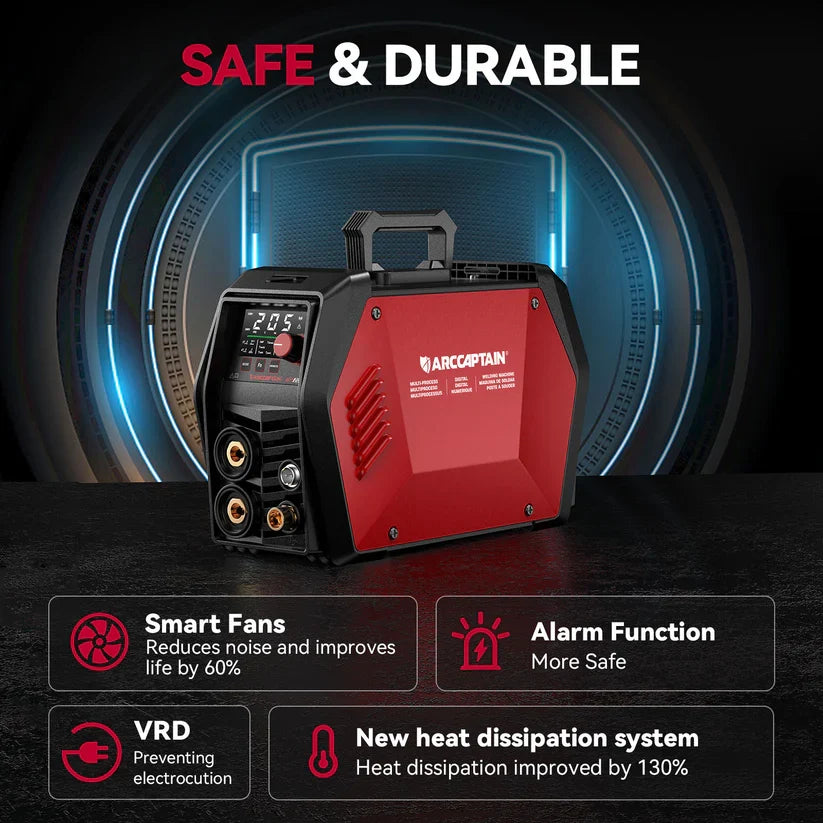 Arccaptain TIG205 Pro Welder DC TIG Spot Cold with Stick IGBT 120/240V App Control New