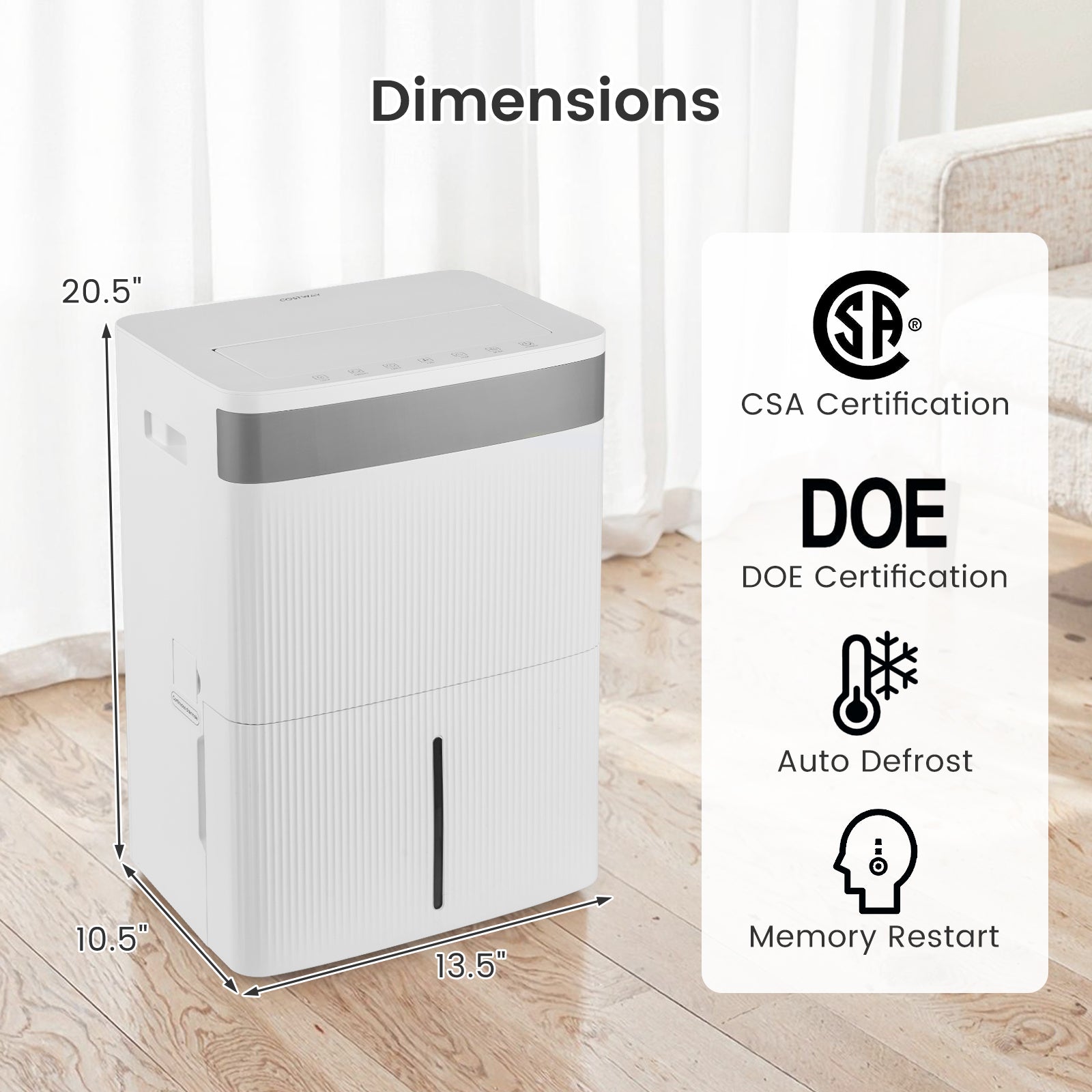 Costway 96 Pint Dehumidifier 24H Timer 3-Color Indicator 46500364 New