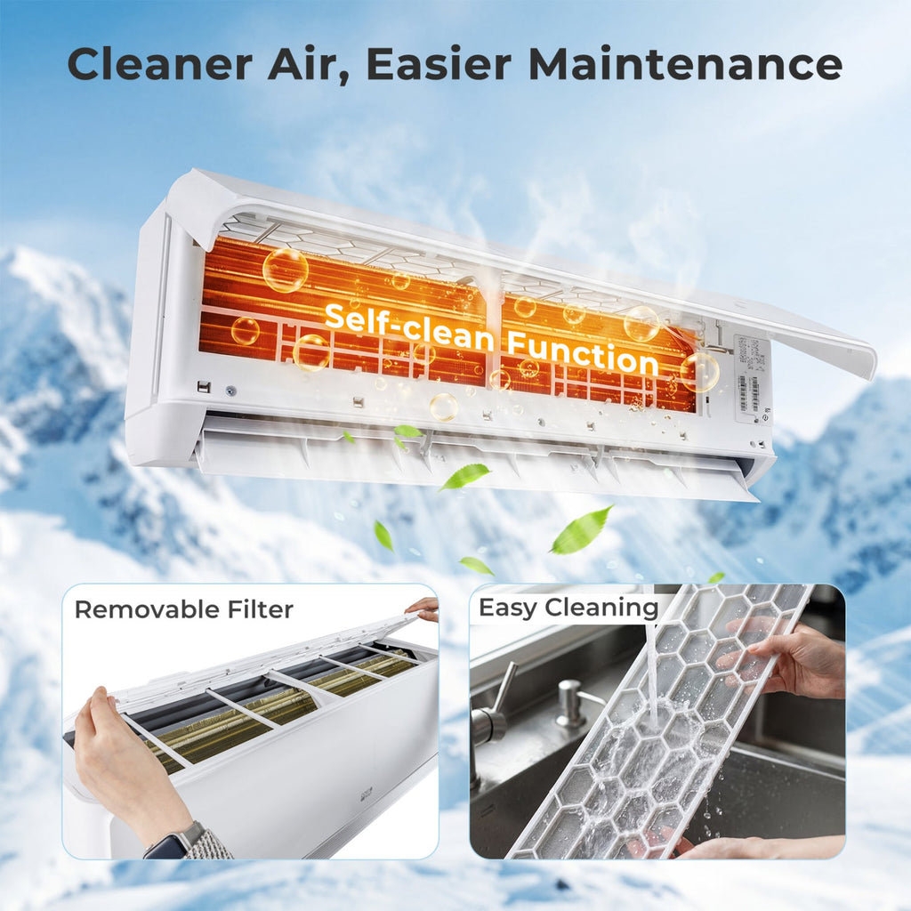 Costway X-Pro 27,000 BTU 2 Zone 24 SEER2 Mini Split AC Heat Pump 75364436 New