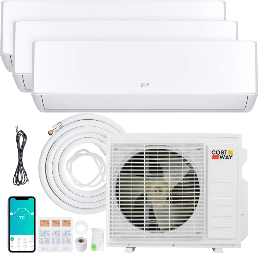 Costway X-Pro 27000 BTU 3 Zone 24 SEER2 Mini Split AC Heat Pump 23834451 New