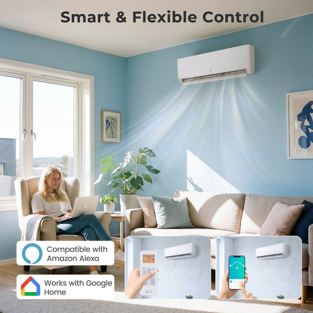 Costway X-Pro 27000 BTU 3 Zone 24 SEER2 Mini Split AC Heat Pump 23834451 New