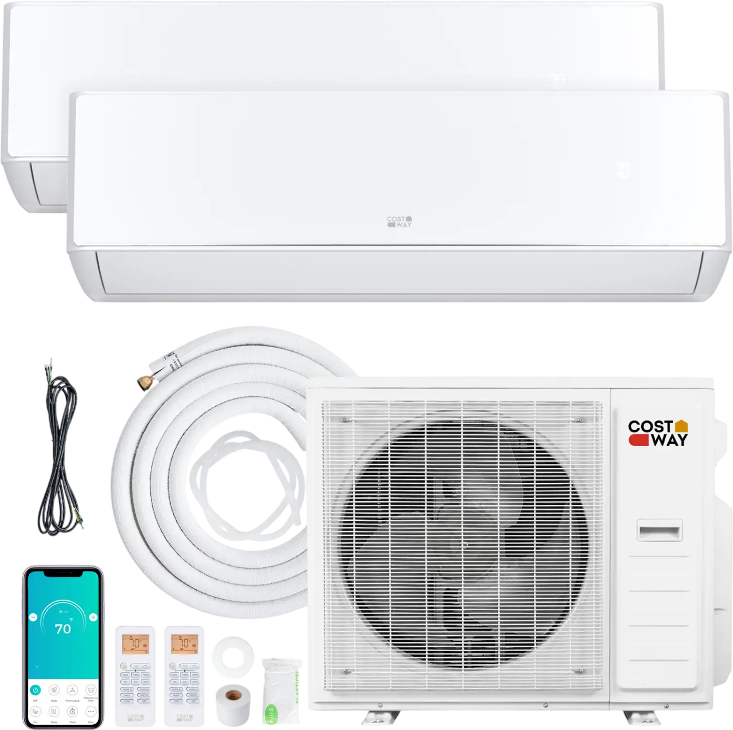 Costway X-Pro 35,000 BTU 2 Zone 22.5 SEER2 Mini Split AC Heat Pump 76614809 New