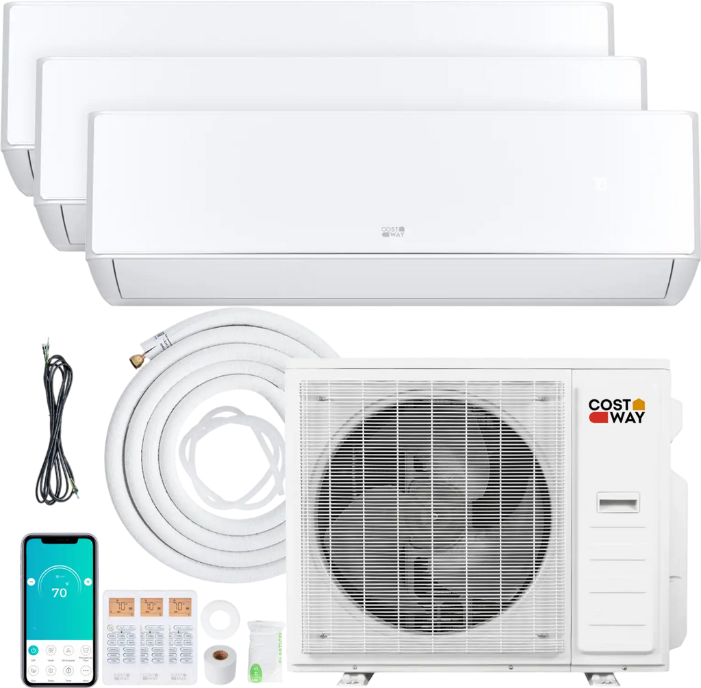Costway X-Pro 35000 BTU 3 Zone 22.5 SEER2 Mini Split AC Heat Pump 82880680 New