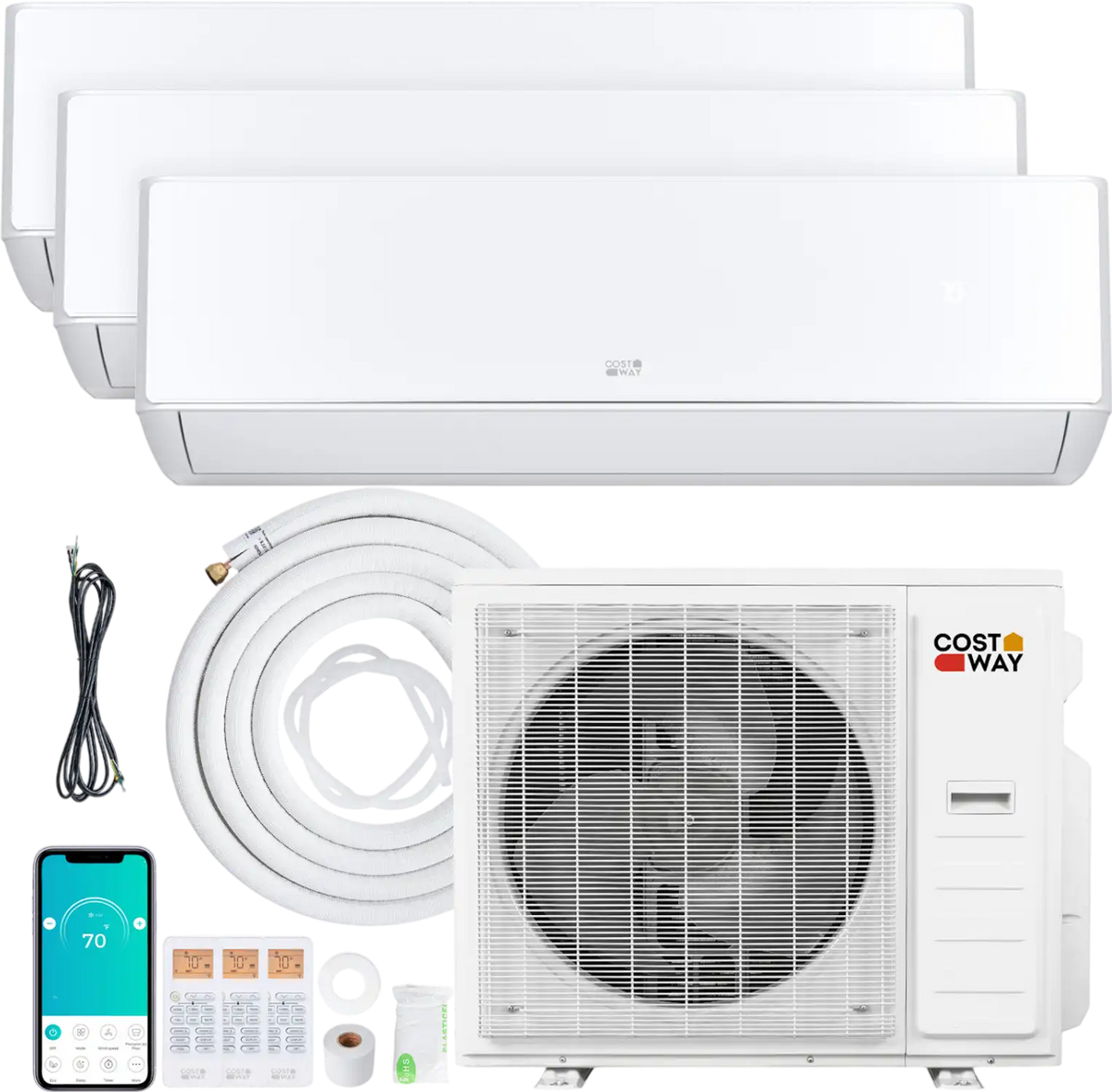 Costway X-Pro 35000 BTU 3 Zone 22.5 SEER2 Mini Split AC Heat Pump 82880680 New