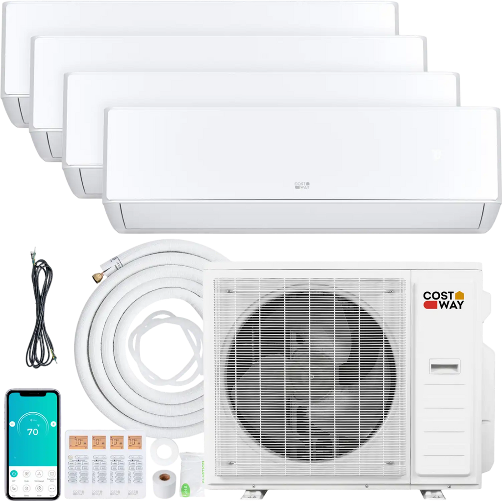 Costway X-Pro 35000 BTU 4 Zone 22.5 SEER2 Mini Split AC Heat Pump 43884902 New