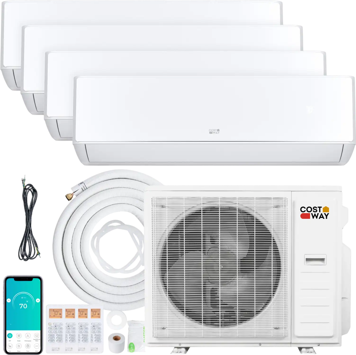 Costway X-Pro 35000 BTU 4 Zone 22.5 SEER2 Mini Split AC Heat Pump 43884902 New