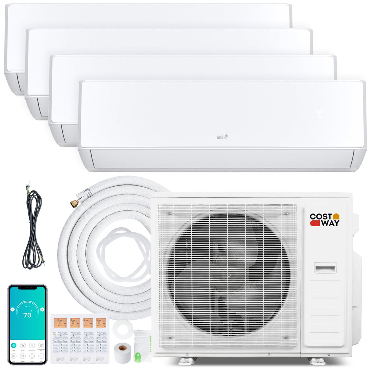 Costway X-Pro 35000 BTU 4 Zone 22.5 SEER2 Mini Split AC Heat Pump 43884902 New