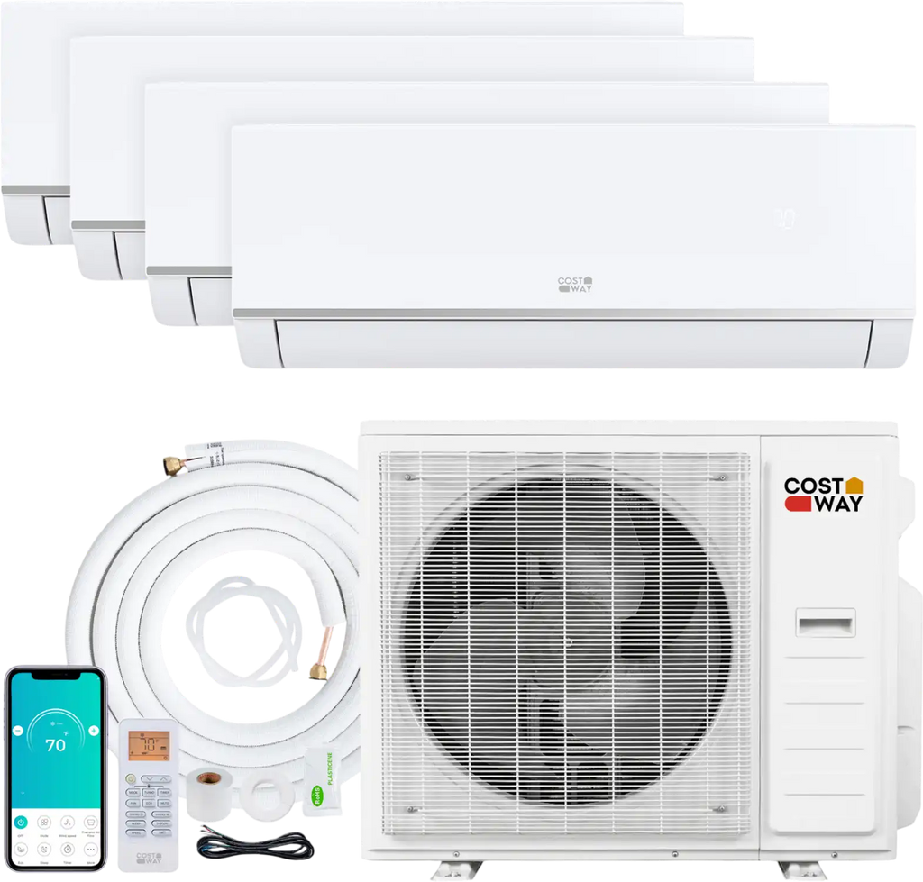 Costway Blast Pro 38000 BTU 4 Zone 20 SEER2 Mini Split AC Heat Pump 98383299 New