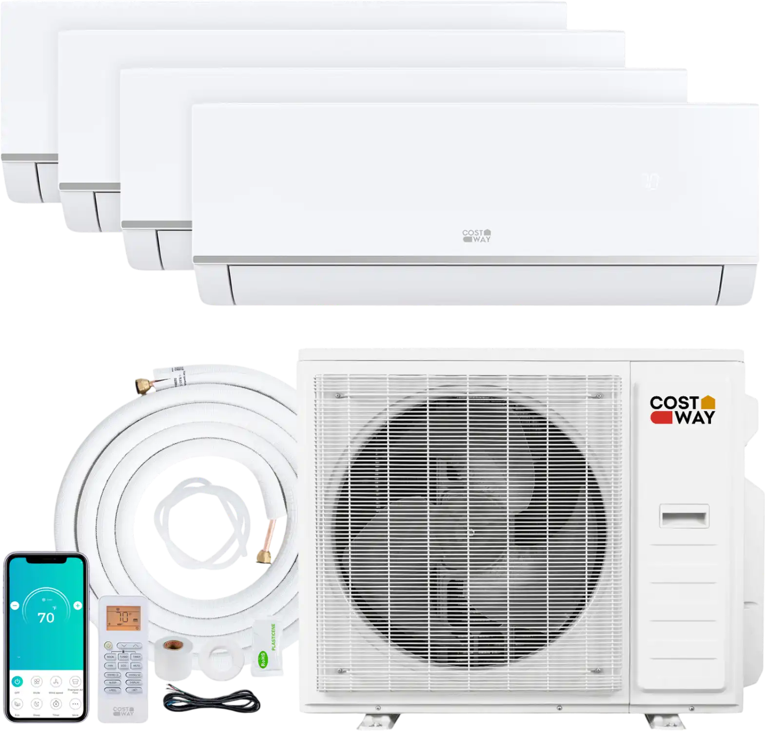 Costway Blast Pro 38000 BTU 4 Zone 20 SEER2 Mini Split AC Heat Pump 98383299 New