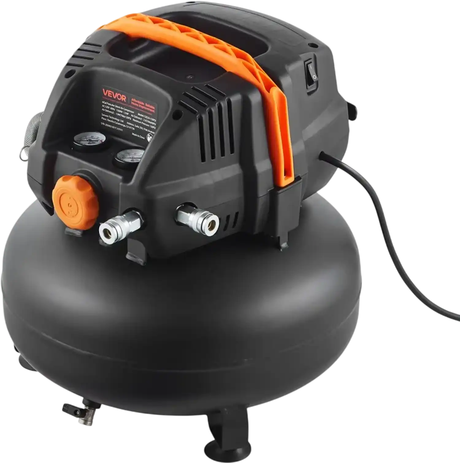 Vevor Air Compressor 6 Gallon 1.7 HP Portable Pancake Oil-Free 150 PSI New